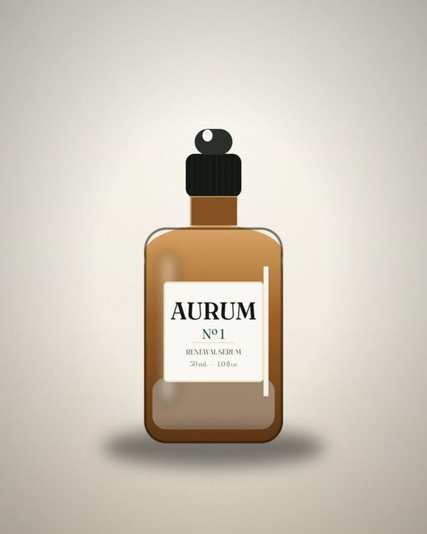Serum bottle, studio front view
