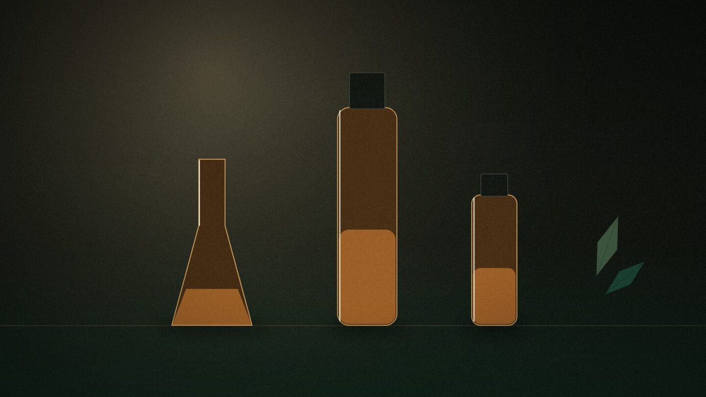 Amber glassware in the lab
