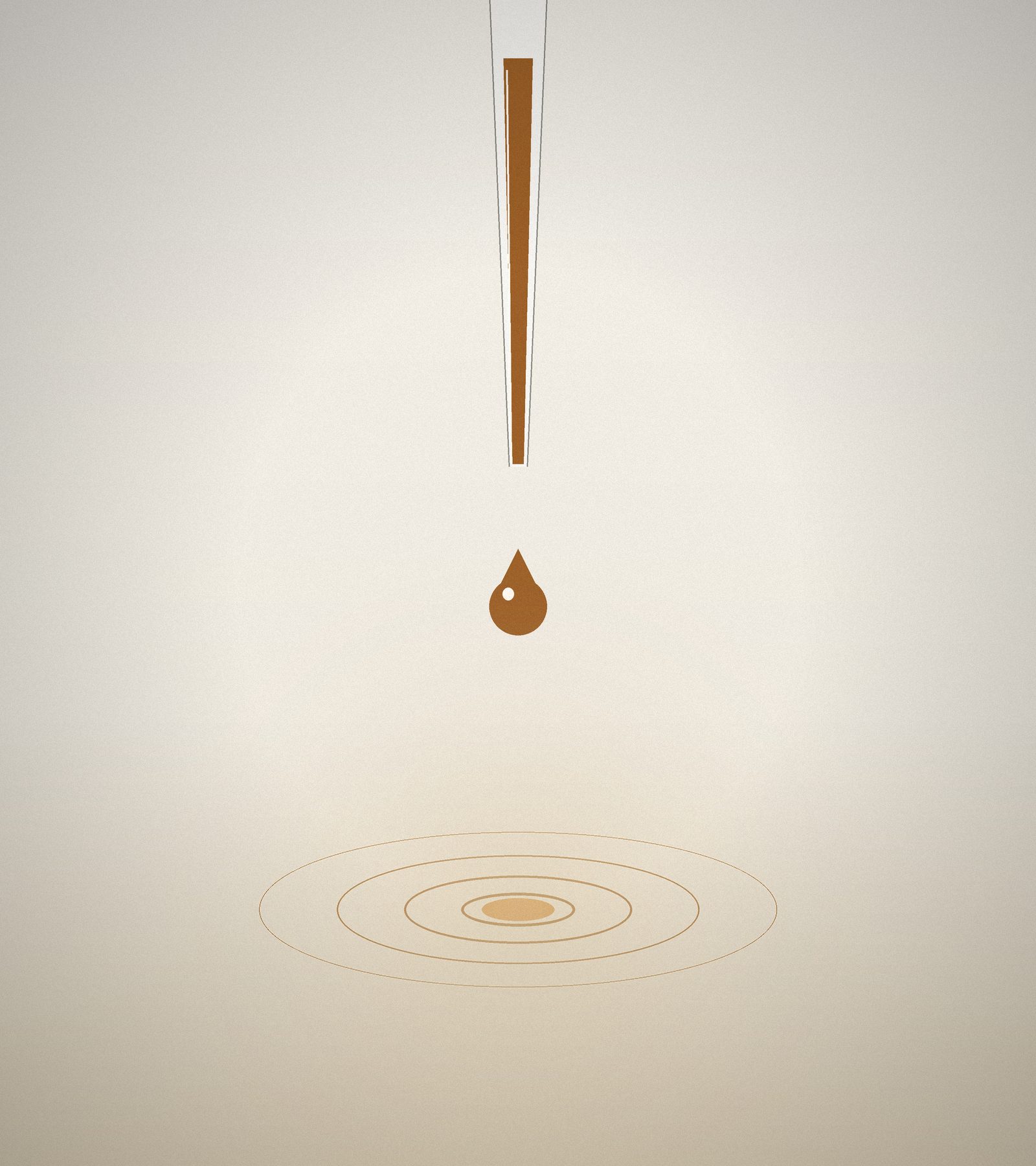 Dropper releasing a single golden drop of serum